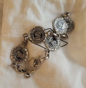 Silver Coin Charm Bracelet
